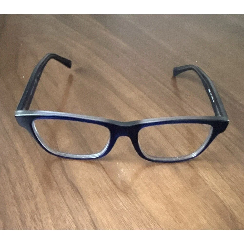 LensCrafters EC2002 Blue Rectangular Full Rim Plastic Eyeglass Frames 54-18-140